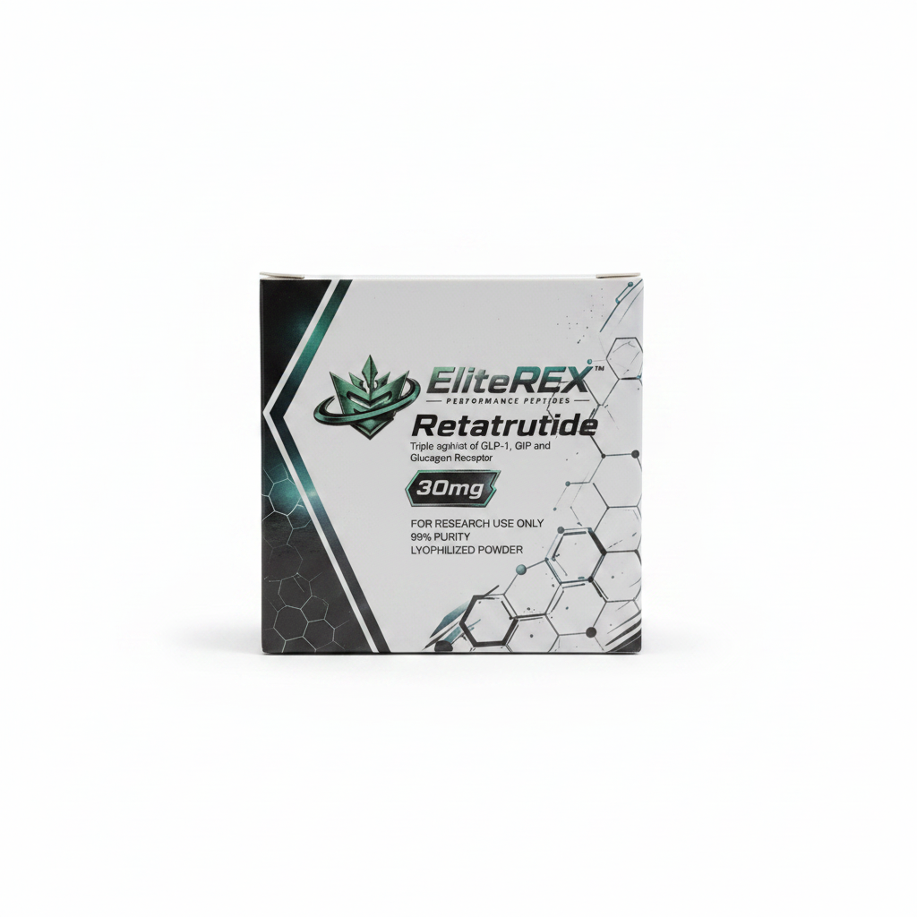 EliteREX Retatrutide Powder Box - Logo Colours Preserved
